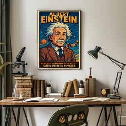 Einstein Revolutionary Science Vintage Scenic Wall Art Poster Inspiring Curiosity Science Lovers Poster