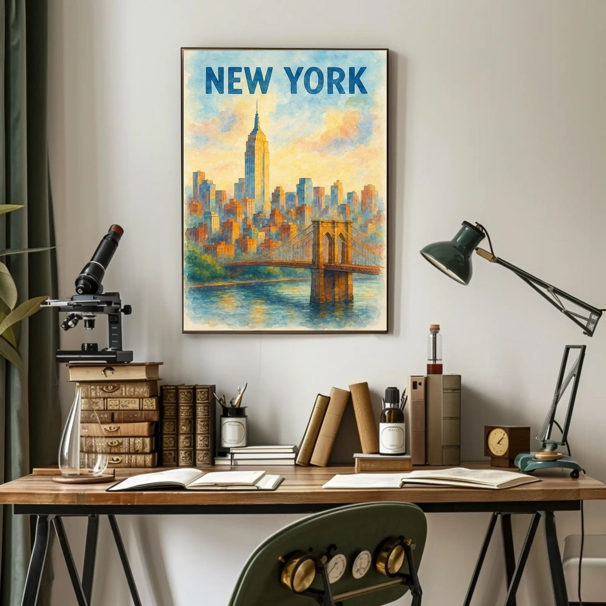 New York Water Color Poster