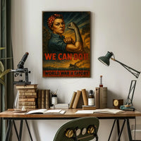 Empowering WWII Woman Illustration for Propaganda Poster