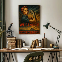 Empowering WWII Woman Illustration for Propaganda Poster