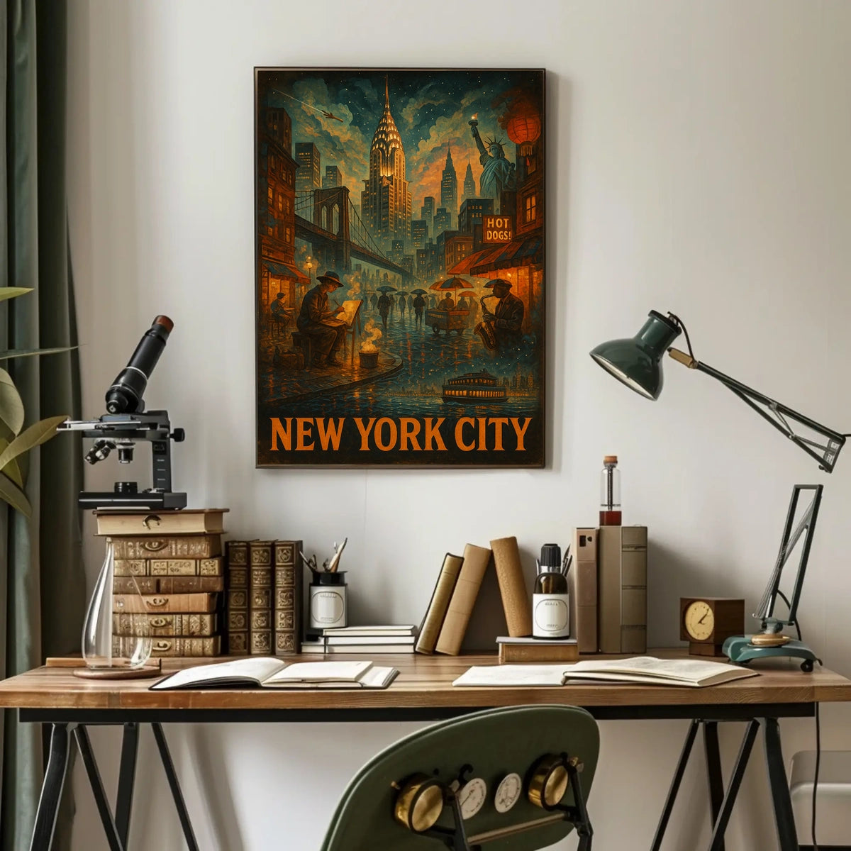 New York City A Nighttime Urban Symphony Poster