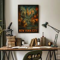 New York City A Nighttime Urban Symphony Poster