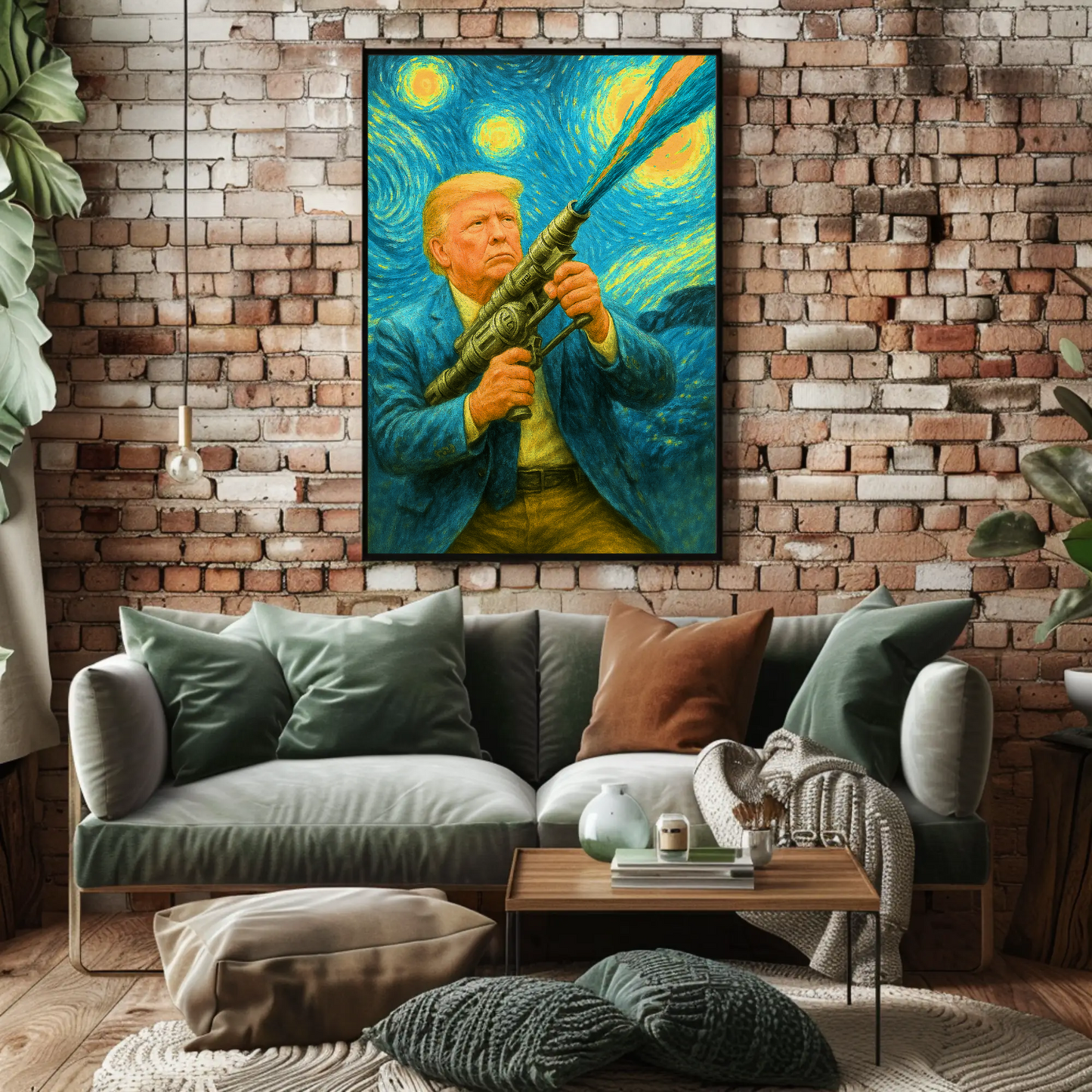 Trump Van Gough Starry Night Vintage Poster