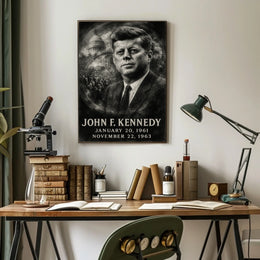John F. Kennedy 35th President of the United States Double Exposure Poster