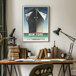 Transatlantic Ocean Liner Poster Vintage Travel Wall Art
