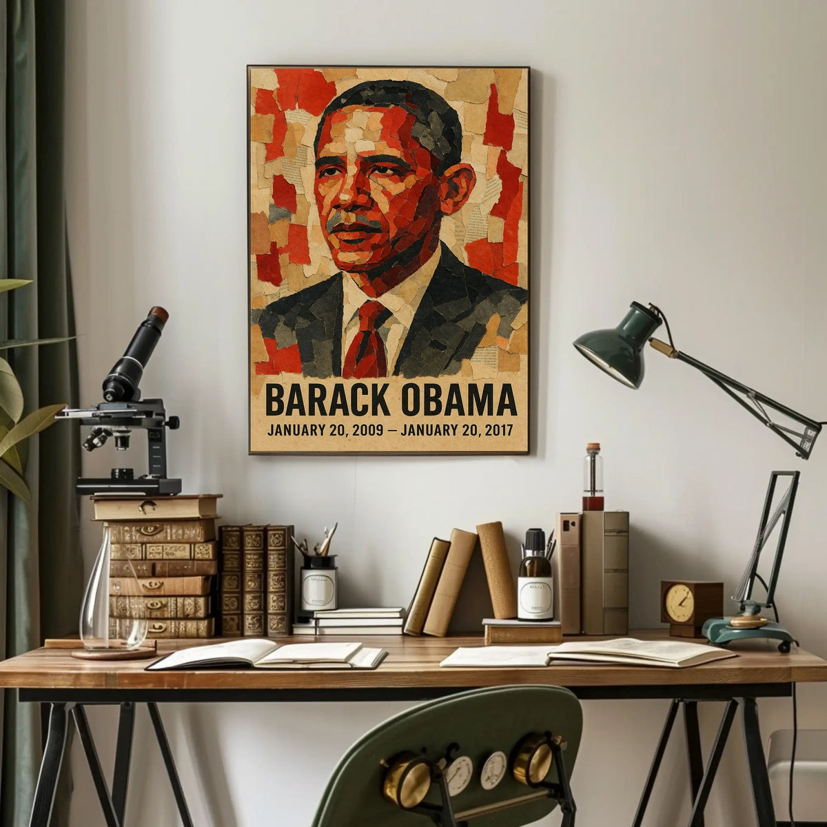 Barack Obama 44th President of the United States Layered paper Collage Poster