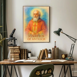 The selected category would be: Historical or Presidential Poster

Ignatius of Antioch vibrant historical religious poster art