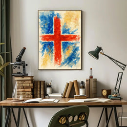 Abstract Cross In Watercolor Abstract Poster