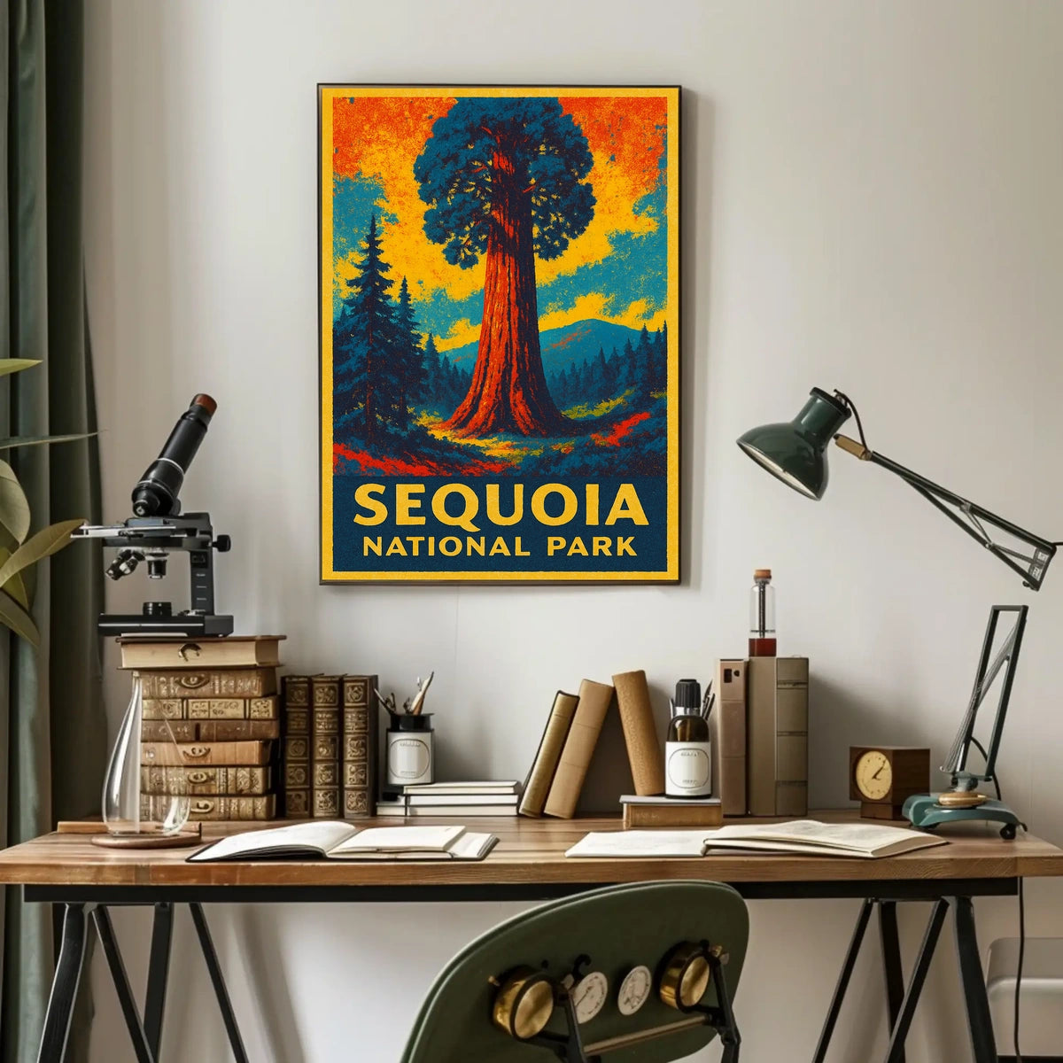 Sequoia National Park Vintage Travel Art Collector Poster