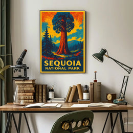 Sequoia National Park Vintage Travel Art Collector Poster