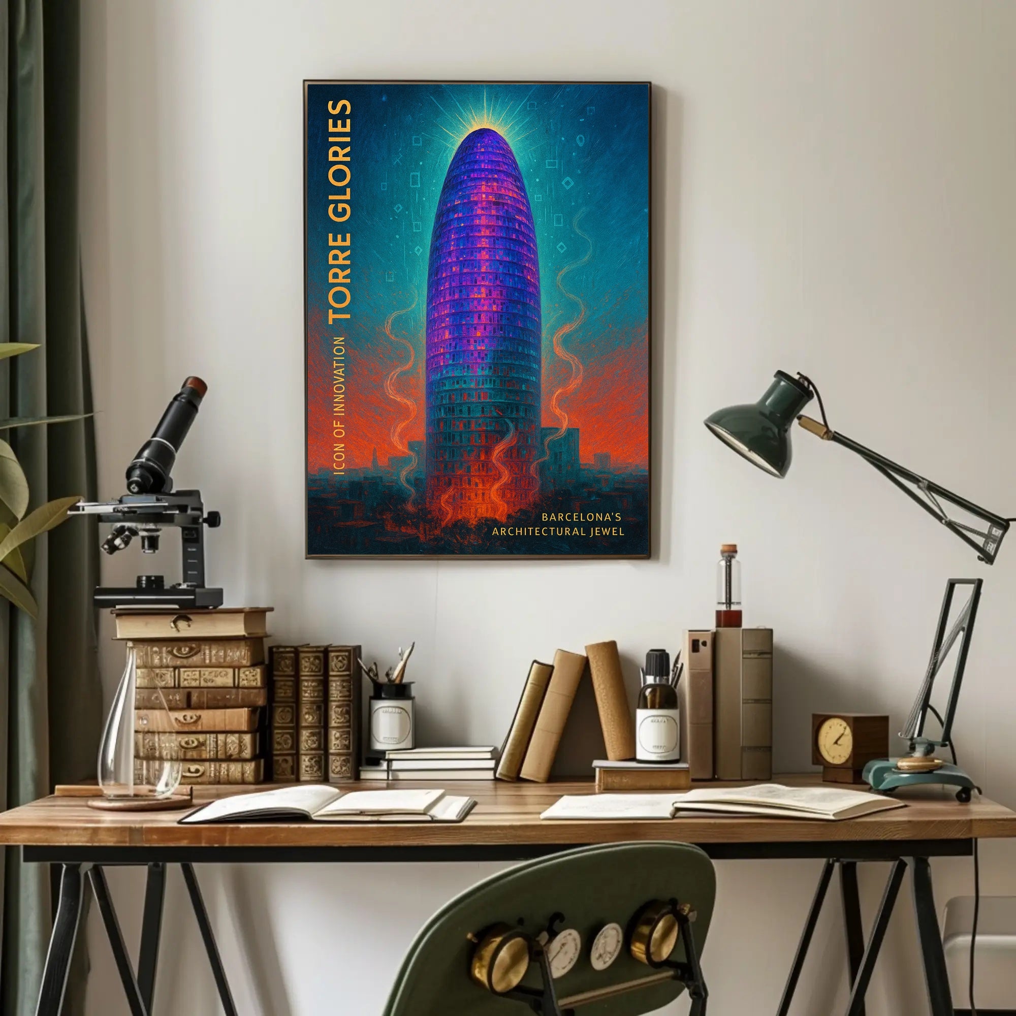 Barcelona Torre Glòries Urban Marvel Cityscape Poster