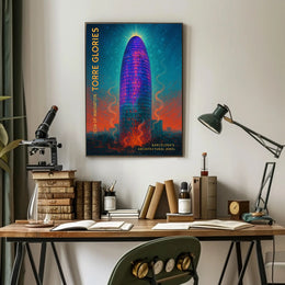 Barcelona Torre Glòries Urban Marvel Cityscape Poster