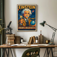 Einstein Relativity Scenic Vintage Curious Poster