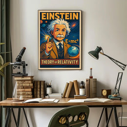Einstein Relativity Scenic Vintage Curious Poster