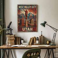 West Valley City Utah Skyline Photography Wanderlust Poster