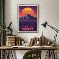 Retro Sunset Retro-Futuristic Pop Culture Poster