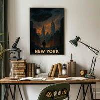 New York Futuristic Skyline Poster