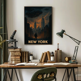 New York Futuristic Skyline Poster