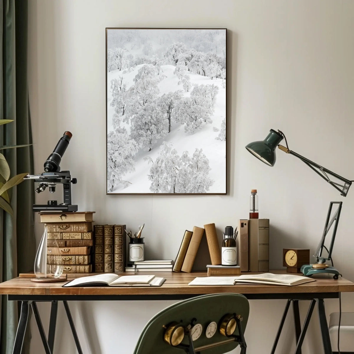 Serene Winter Wonderland Photorealistic National Park Poster