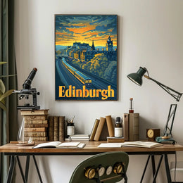 Edinburgh Icons Panorama Travel Poster