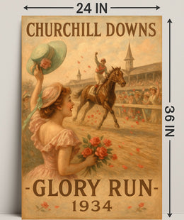 Churchill Downs Vintage Jockey Victory Sports Poster