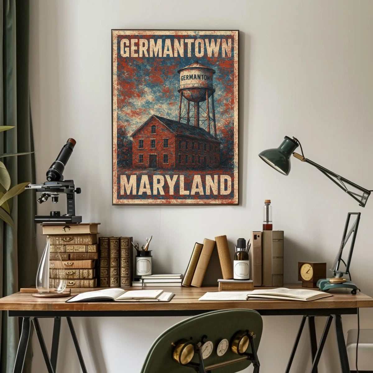 Germantown Maryland Scenic Map Inspired Poster