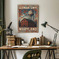 Germantown Maryland Scenic Map Inspired Poster