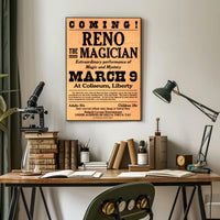 Vintage Magic Show Poster: Reno Performance Historical Poster