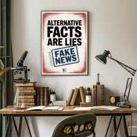 Falsehoods Critique Modern Design Political or Propaganda Poster