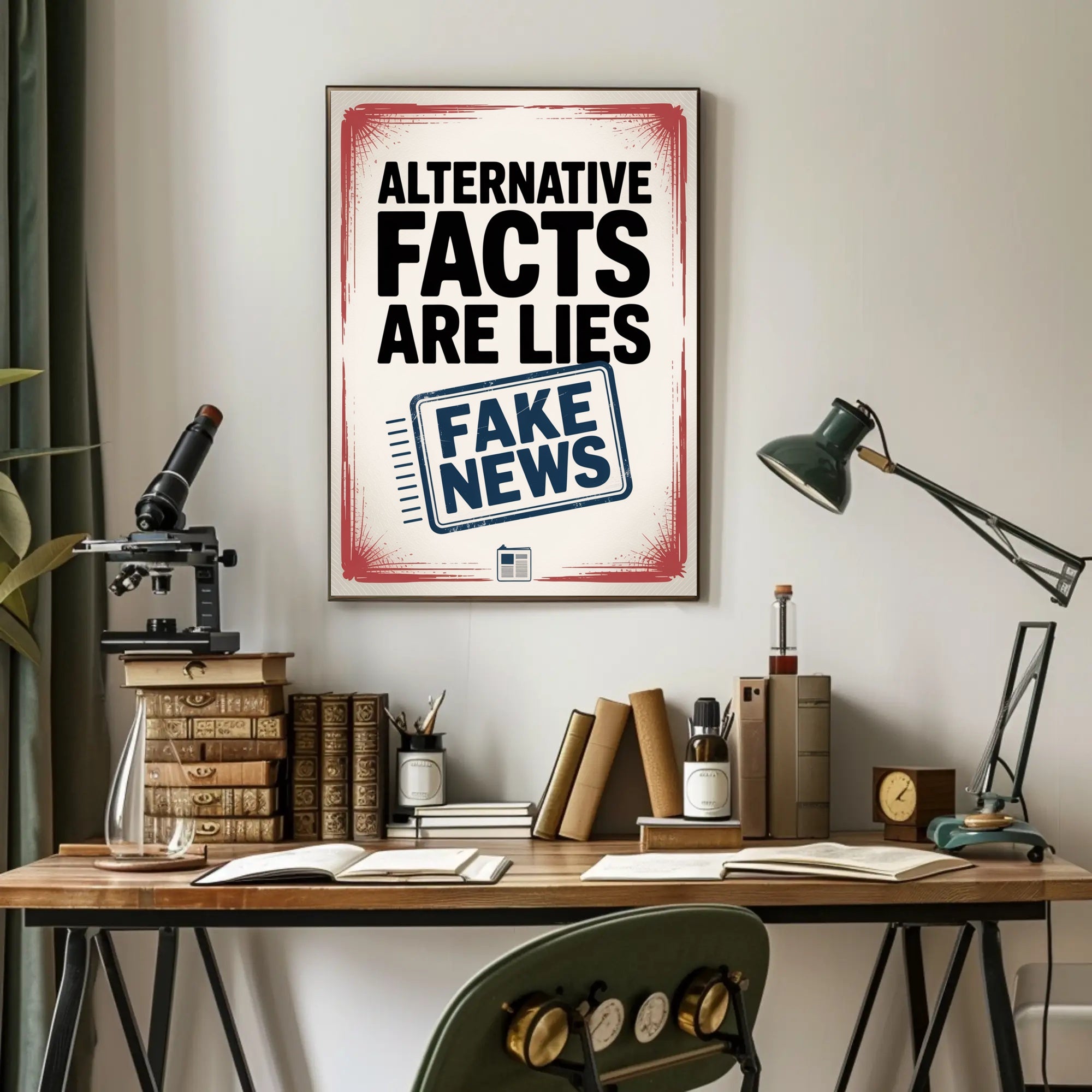 Falsehoods Critique Modern Design Political or Propaganda Poster