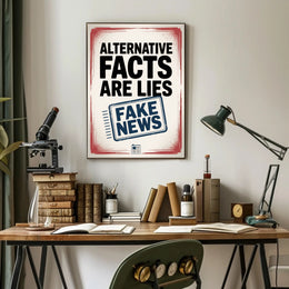 Falsehoods Critique Modern Design Political or Propaganda Poster