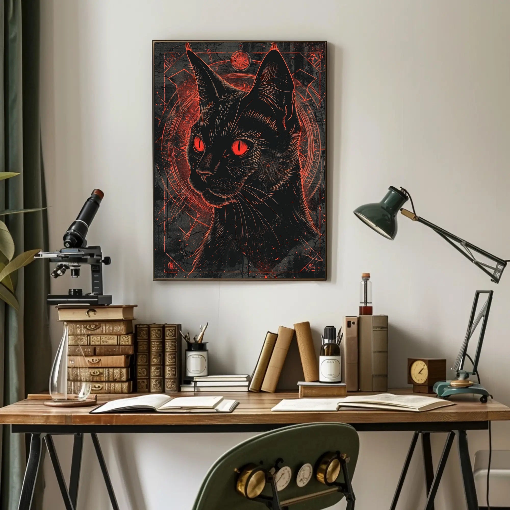Mystical Feline Art Print Poster for Home Decor and Wall Art PosterGoat