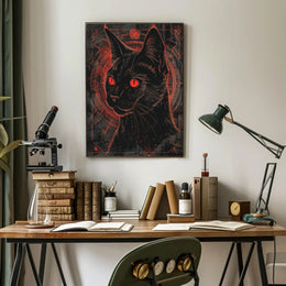 Mystical Feline Art Print Poster for Home Decor and Wall Art PosterGoat