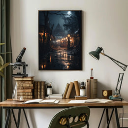 Mysterious Temple at Night Cultural or Heritage Poster