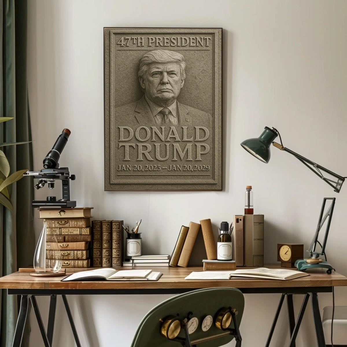 Trump Legacy Stone Relief Monument Patriotic Poster