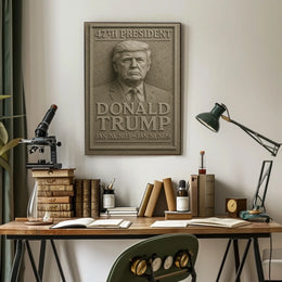 Trump Legacy Stone Relief Monument Patriotic Poster