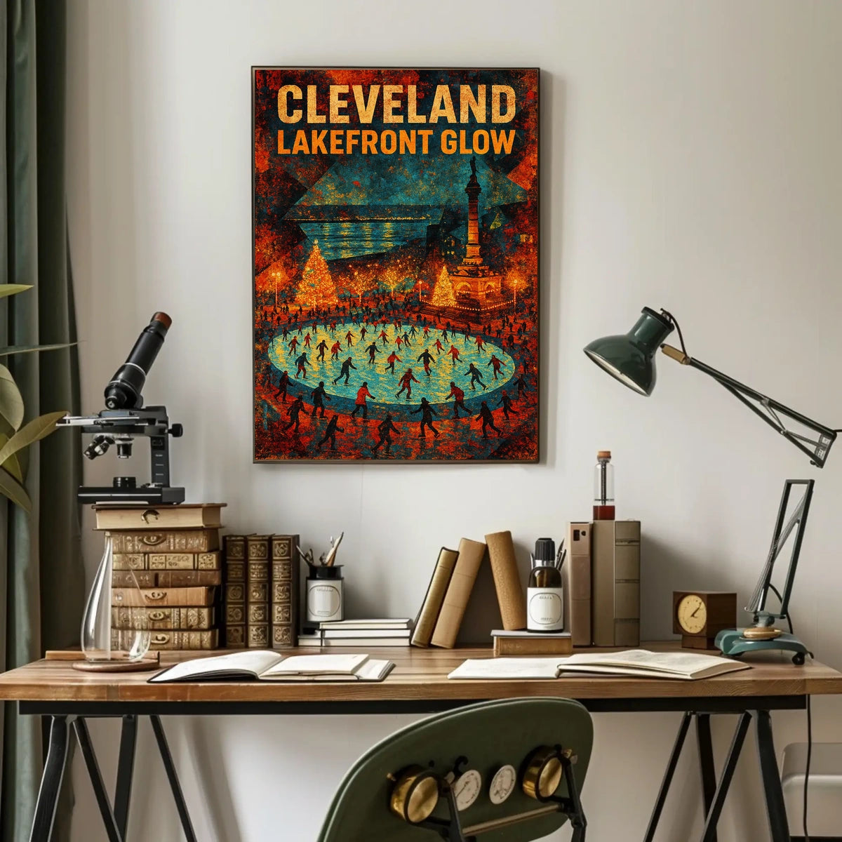 Cleveland Lakefront Glow Poster