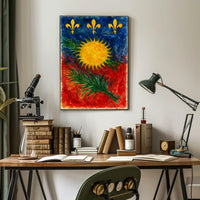Vibrant Heraldic Sunburst Poster