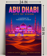 Abu Dhabi City of Vision Travel Poster