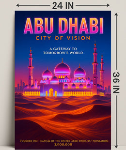 Abu Dhabi City of Vision Travel Poster