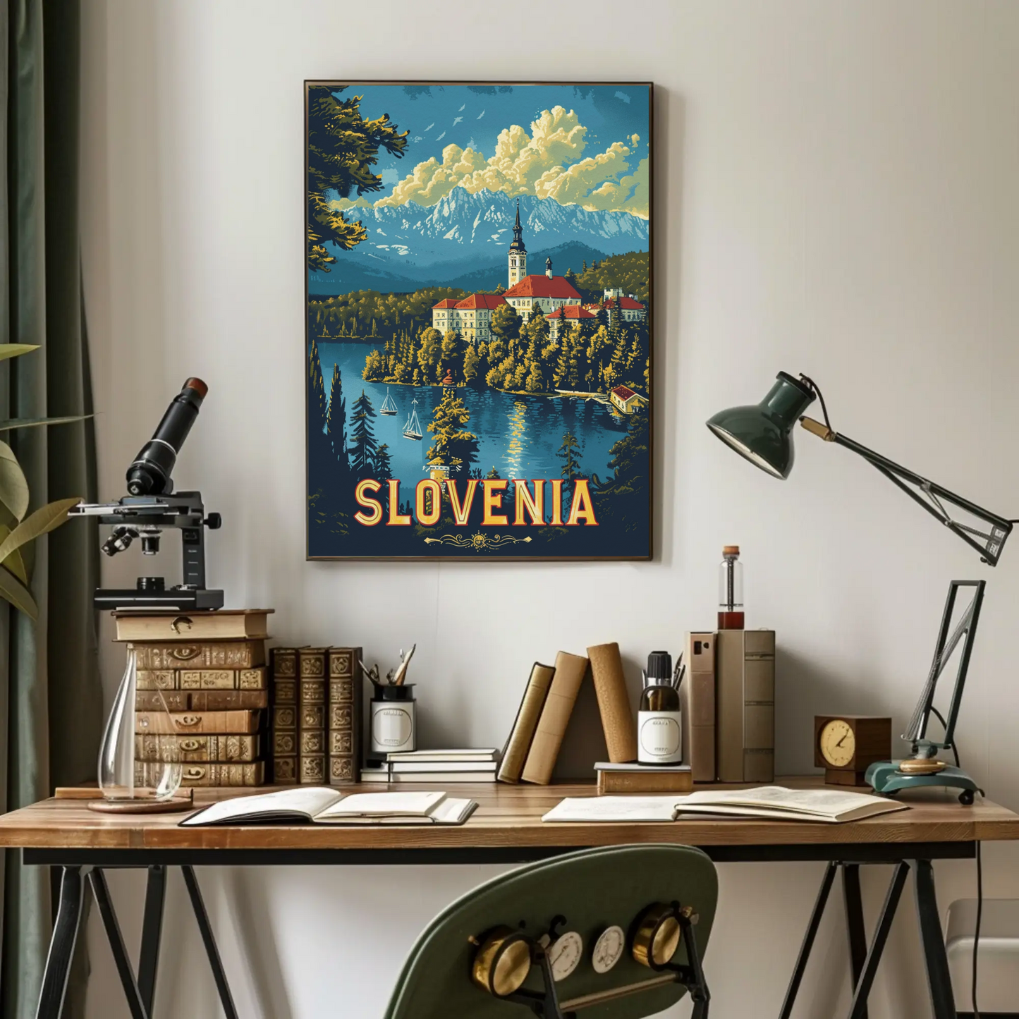 Lake Bled Slovenia Viewpoint Travel Poster