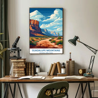 Guadalupe Mountains Vintage Art National Park Poster