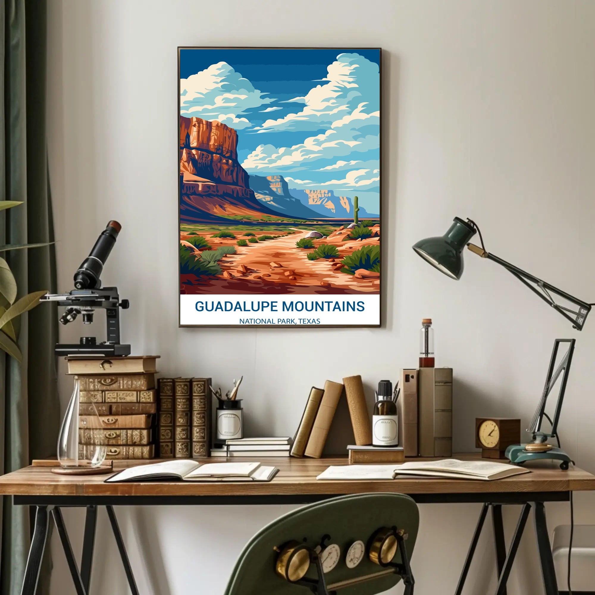 Guadalupe Mountains Vintage Art National Park Poster