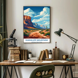 Guadalupe Mountains Vintage Art National Park Poster