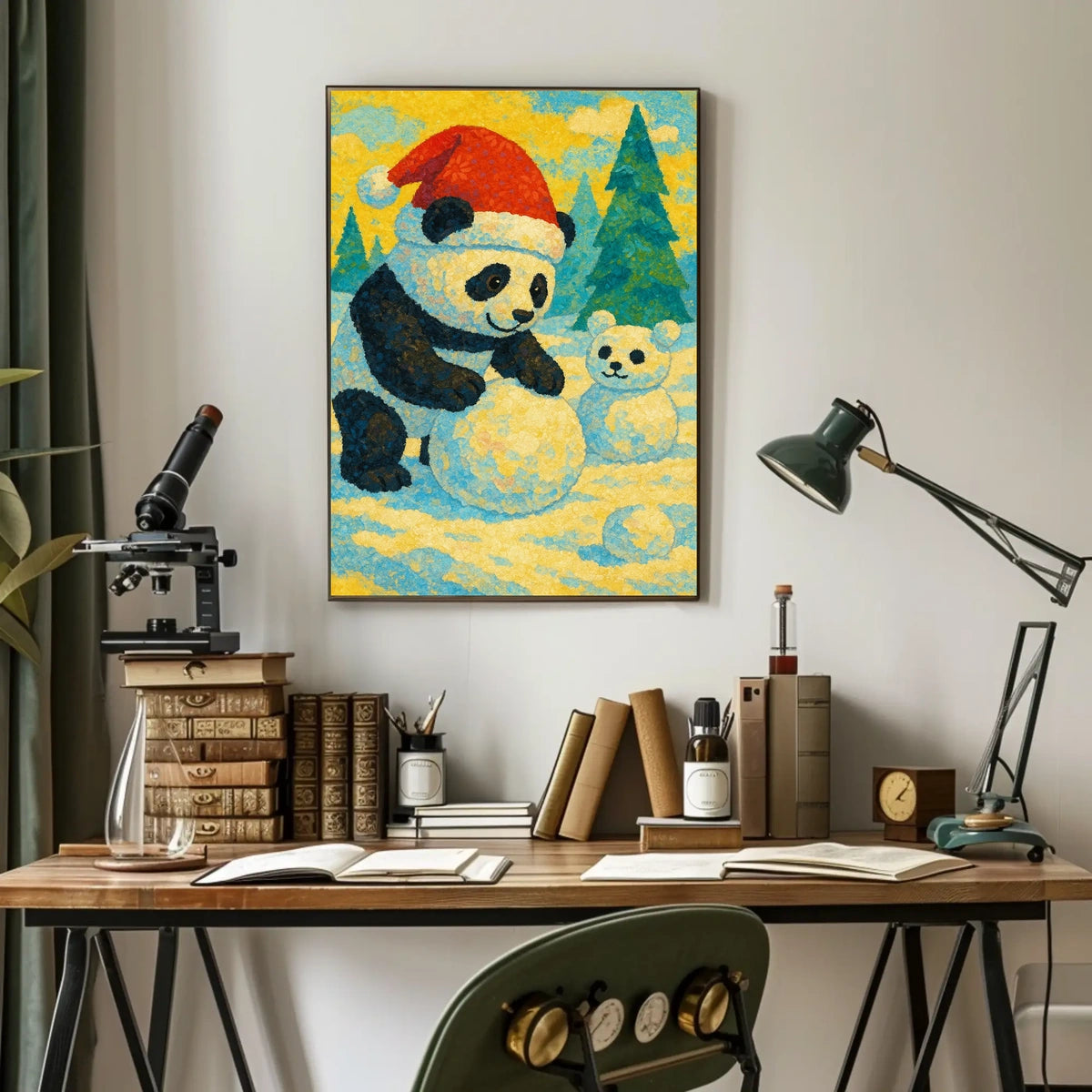 Festive Panda in Winter Wonderland Poster