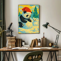 Festive Panda in Winter Wonderland Poster