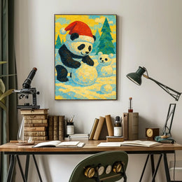 Festive Panda in Winter Wonderland Poster