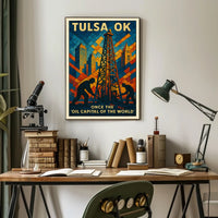 Tulsa Oil Capital Heritage Travel Poster