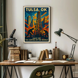 Tulsa Oil Capital Heritage Travel Poster