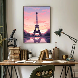 Eiffel Tower Sunset Dreamscape Urban or Cityscape Poster